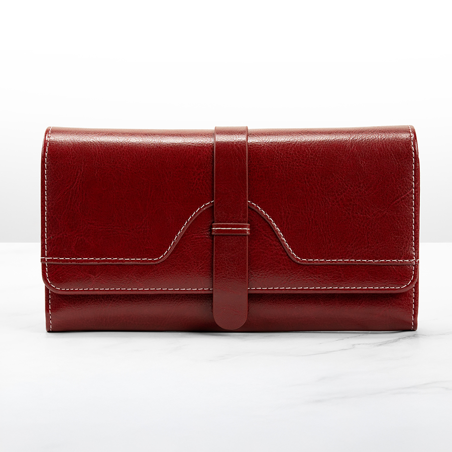 Elegant Dark Cherry Wallet and Card Holder