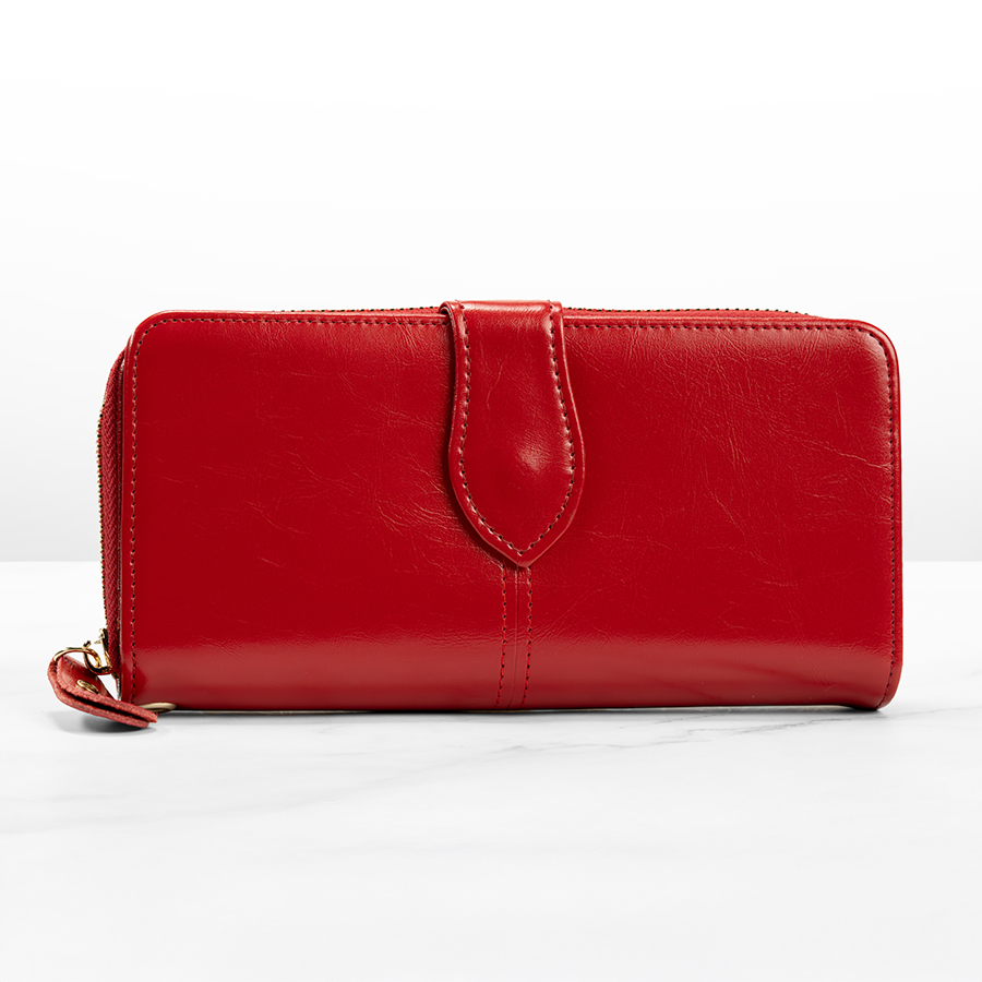 Vibrant Scarlet Wallet and Card Holder