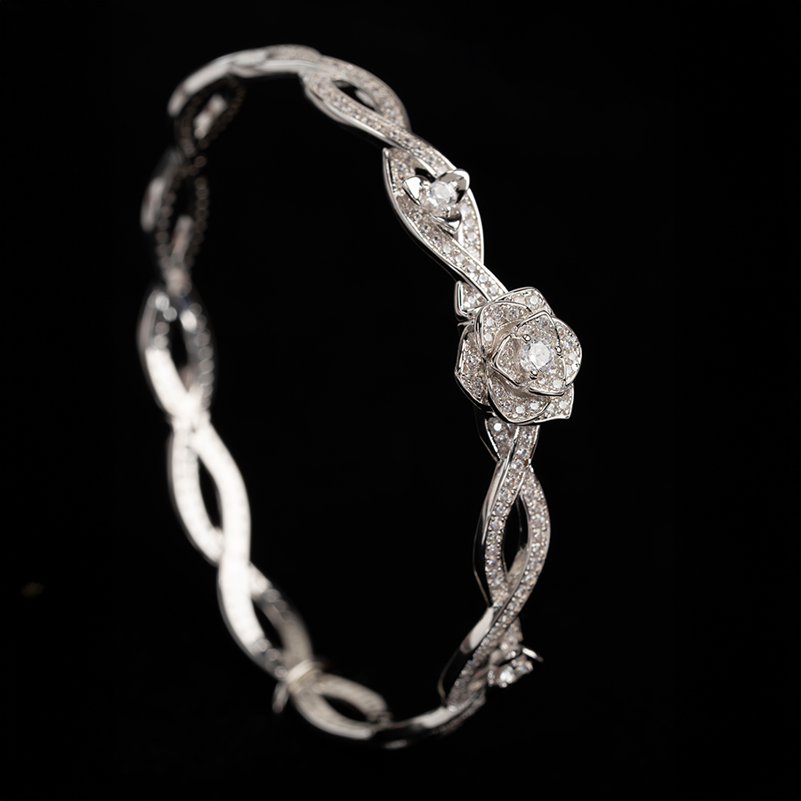 Blossom Radiance Rhodium plated Bangle