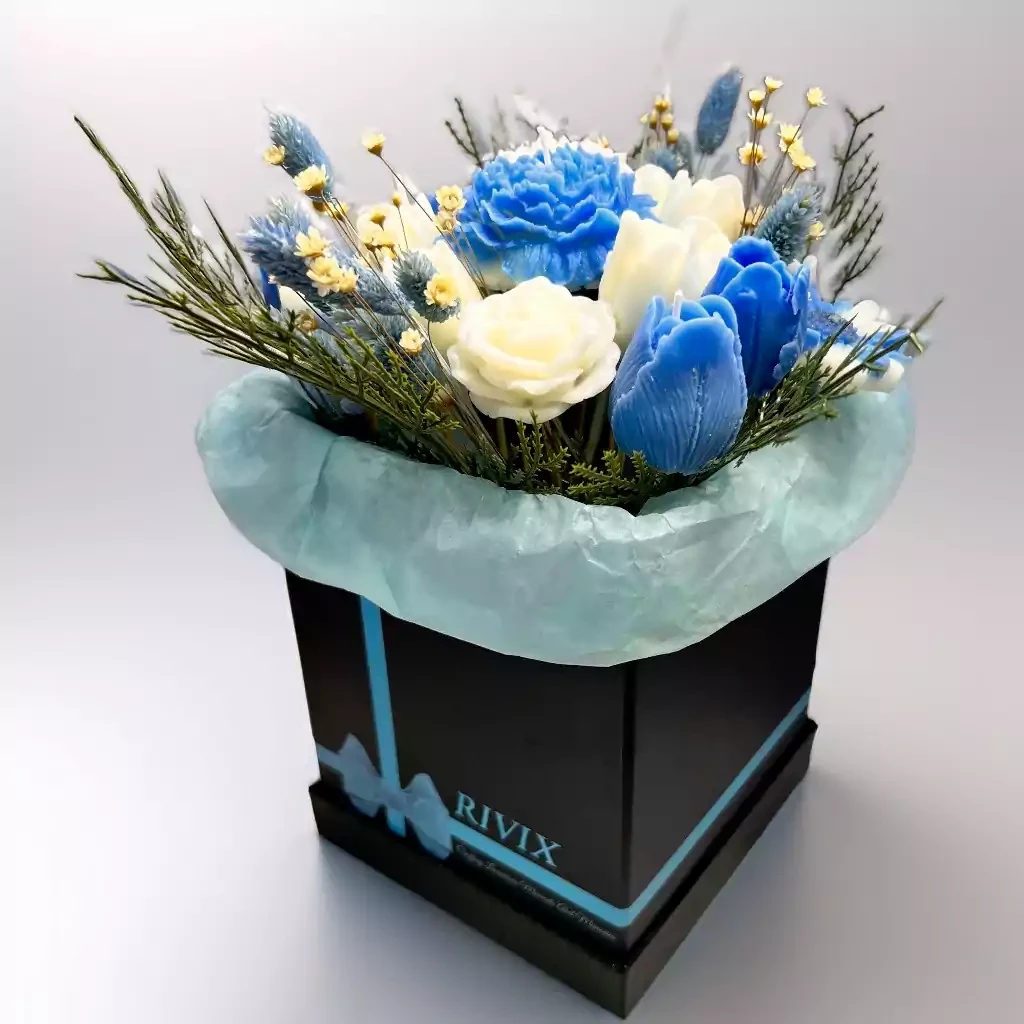 Blue Harmony Candle Bouquet