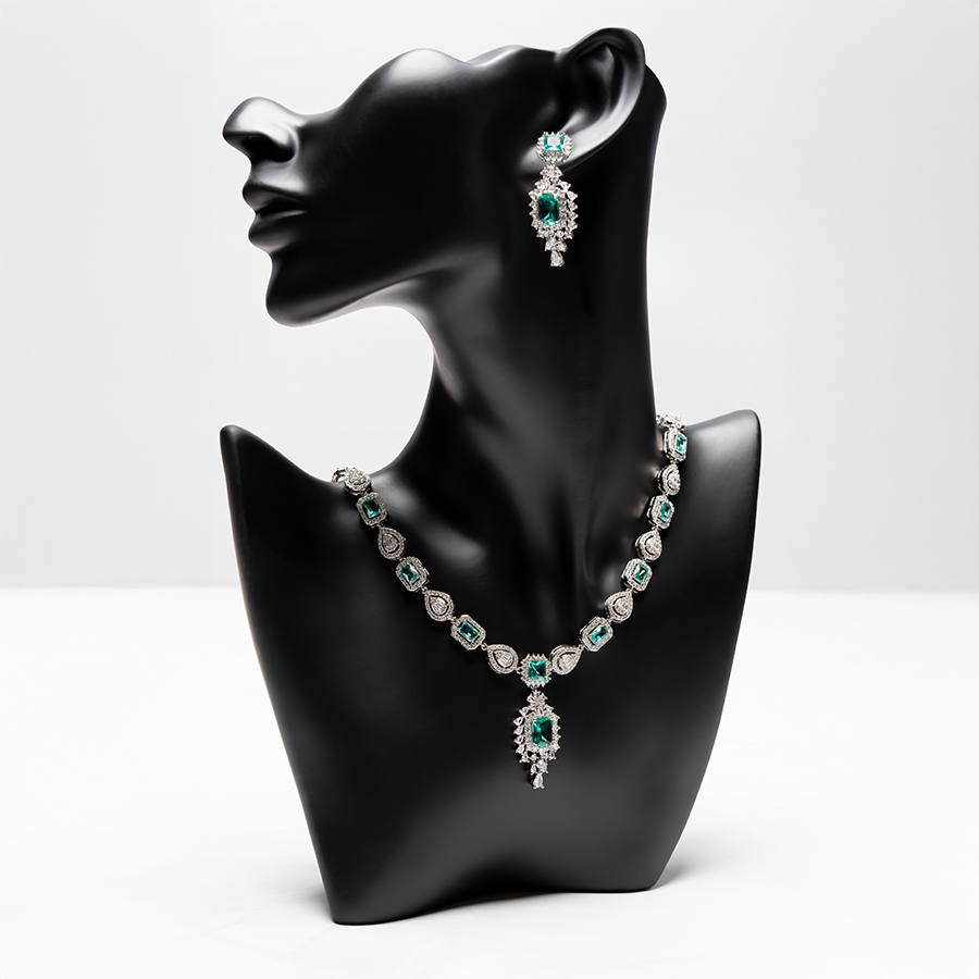 Emerald Elegance Silver-Plated Green set