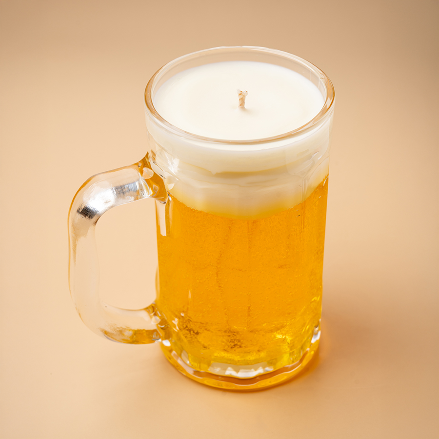 Glass of Beer Candle with Natural smell