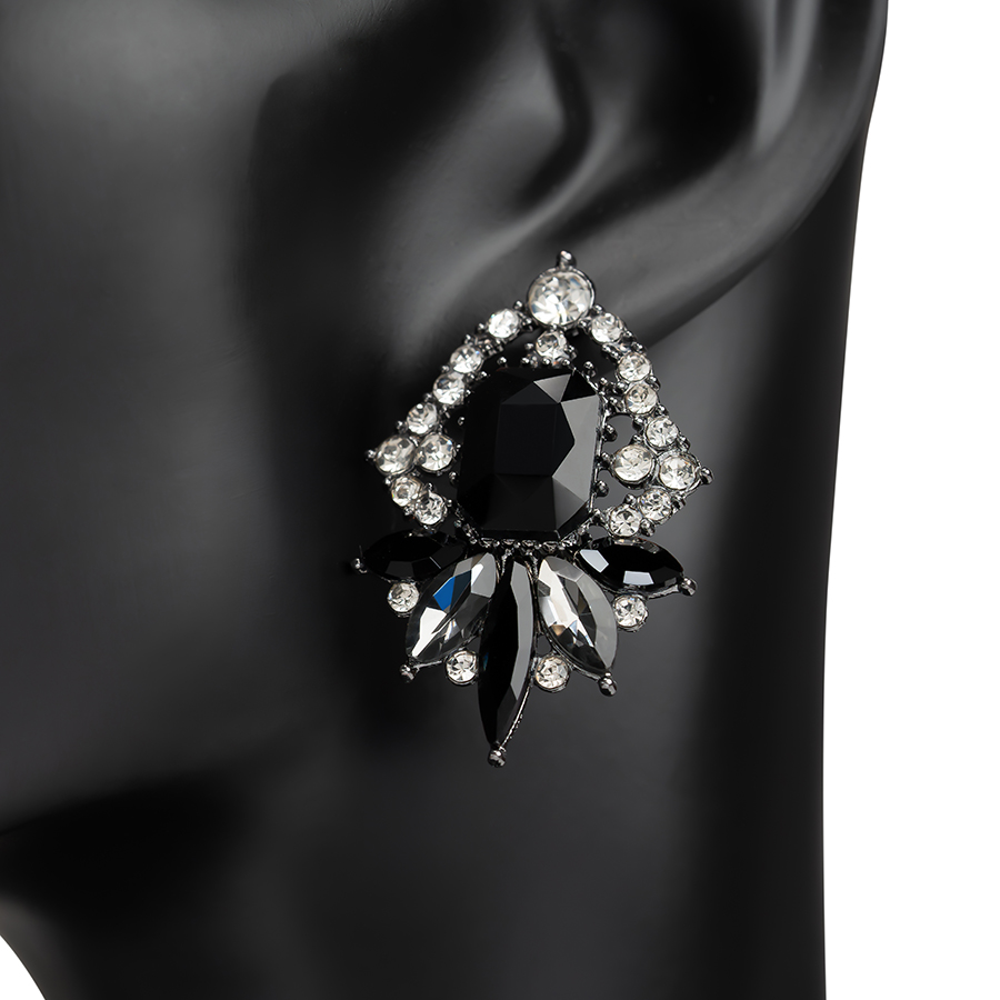 Midnight Elegance, Vintage Silver & Onyx Earrings