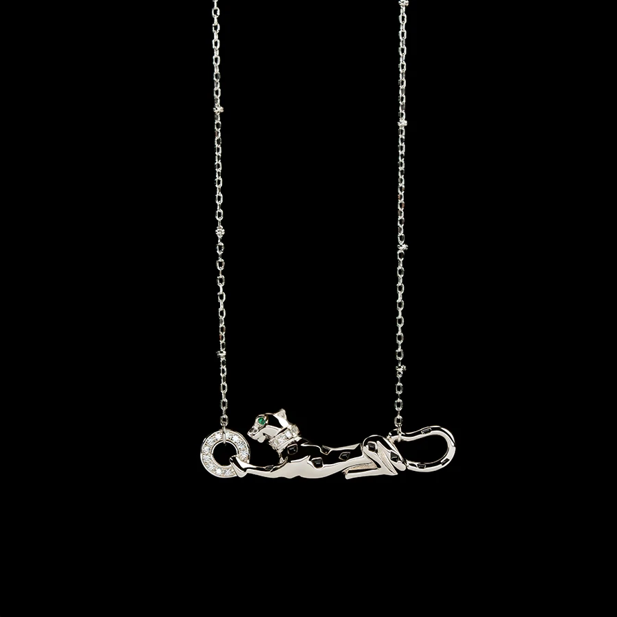 women’s black leopard  Radium plated  necklace,